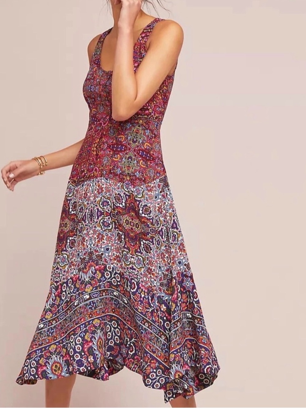 Maeve Multicolor Paisley Midi Dress